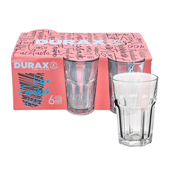 VASOS FACETADOS 400cc PACK X6