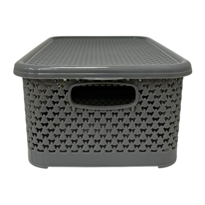 CANASTO CON TAPA 3,5L GRIS