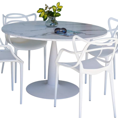 MESA ELLENA CIRCULAR SIMIL MARMOL AVELINO