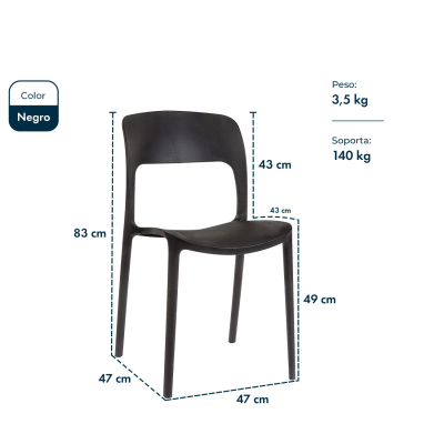 SILLA NINA GARDEN LIFE NEGRA