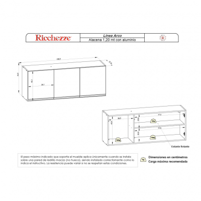 ALACENA RICCHEZZE ARCO 1.20MTS