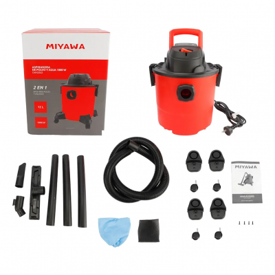 ASPIRADORA MIYAWA POLVO Y AGUA 12LTS - 1000W