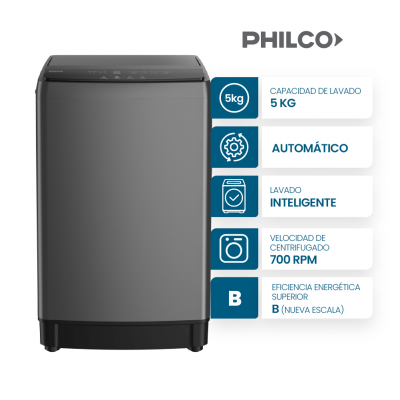 LAVARROPAS PHILCO 5KG 700RPM GRIS