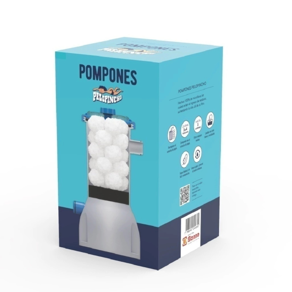 POMPONES FILTRANTES PARA PILETA DE LONA